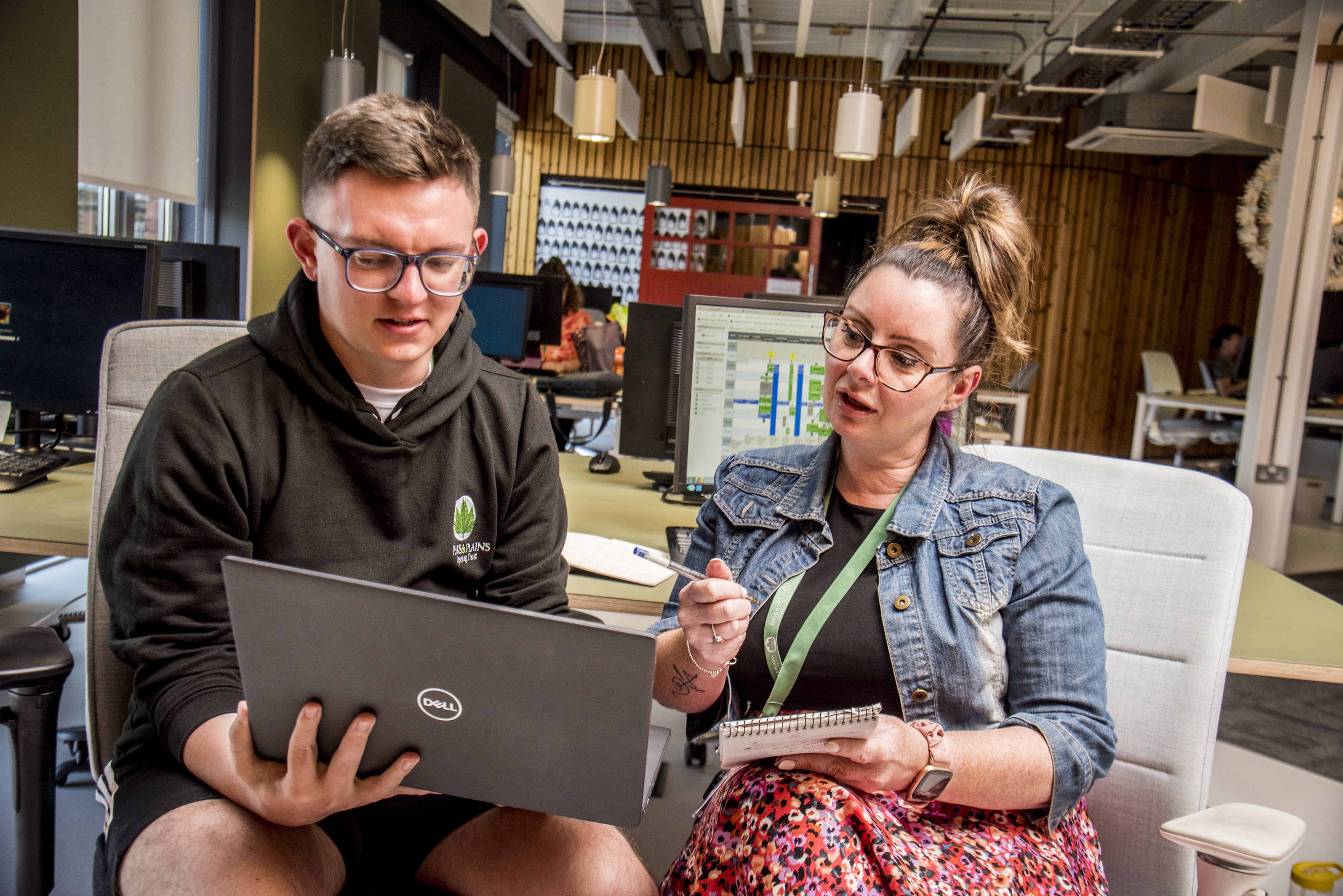 Kieran and Becca, scheduling work for our repairs operatives.