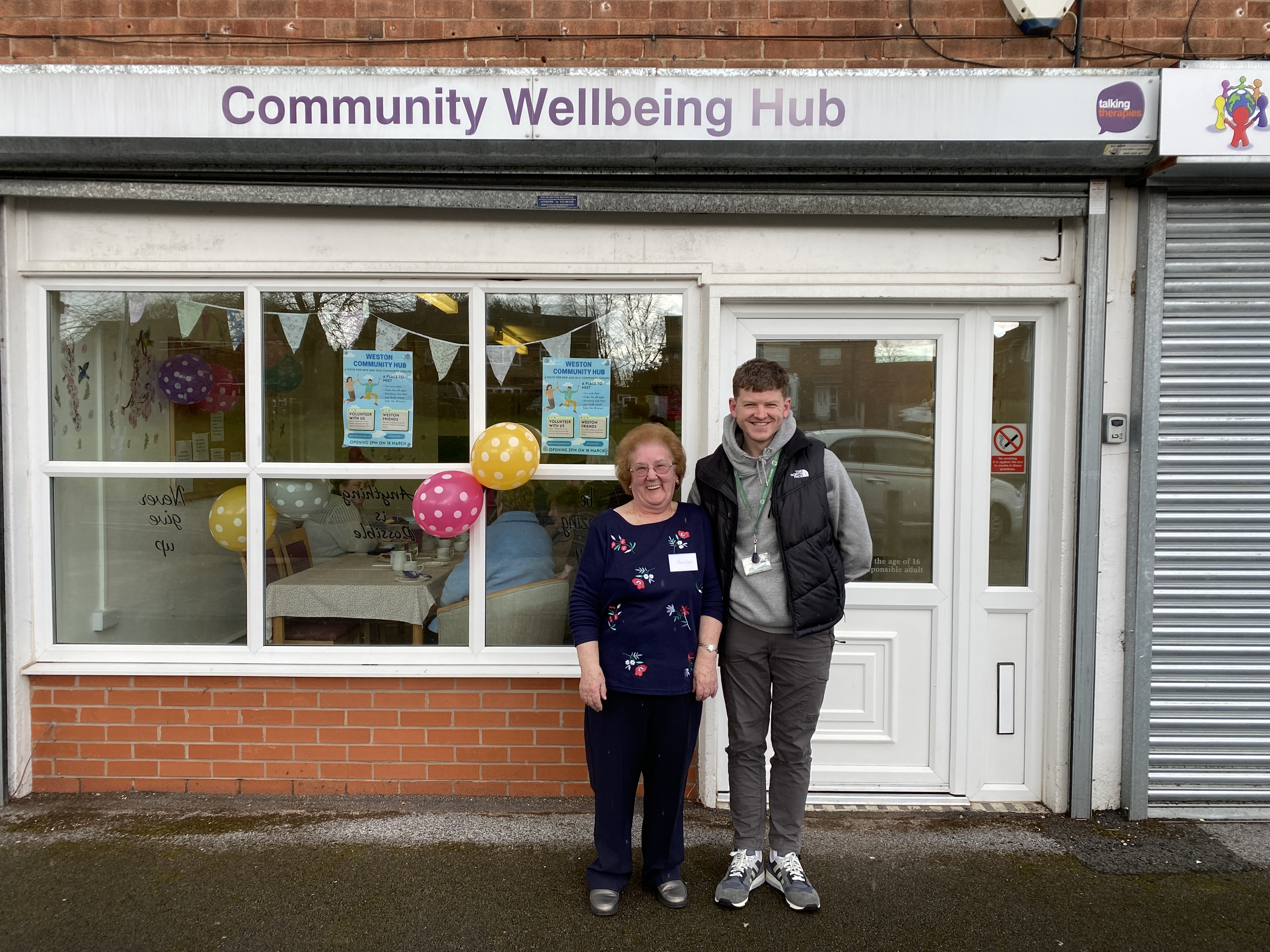 Heather Bilton, Challenge Group member, and Frank Bailey, Development Officer.